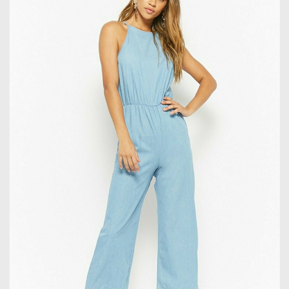 Chambray Gaucho Jumpsuit